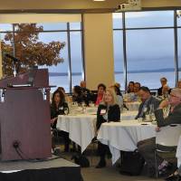 Officer Jennilyn Oster facing audience during presentation